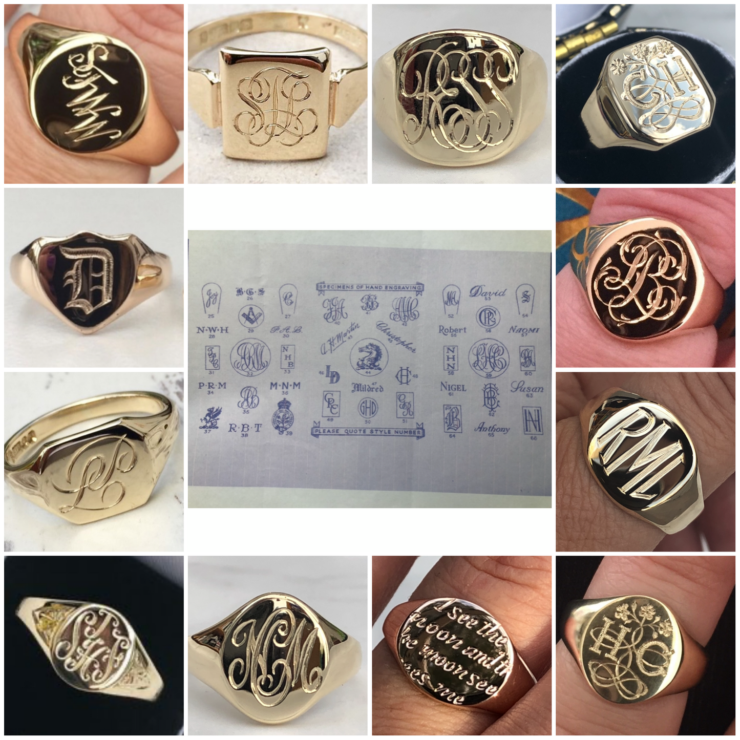 Vintage 1950s 9ct Rose Gold Unique Shape Signet Ring