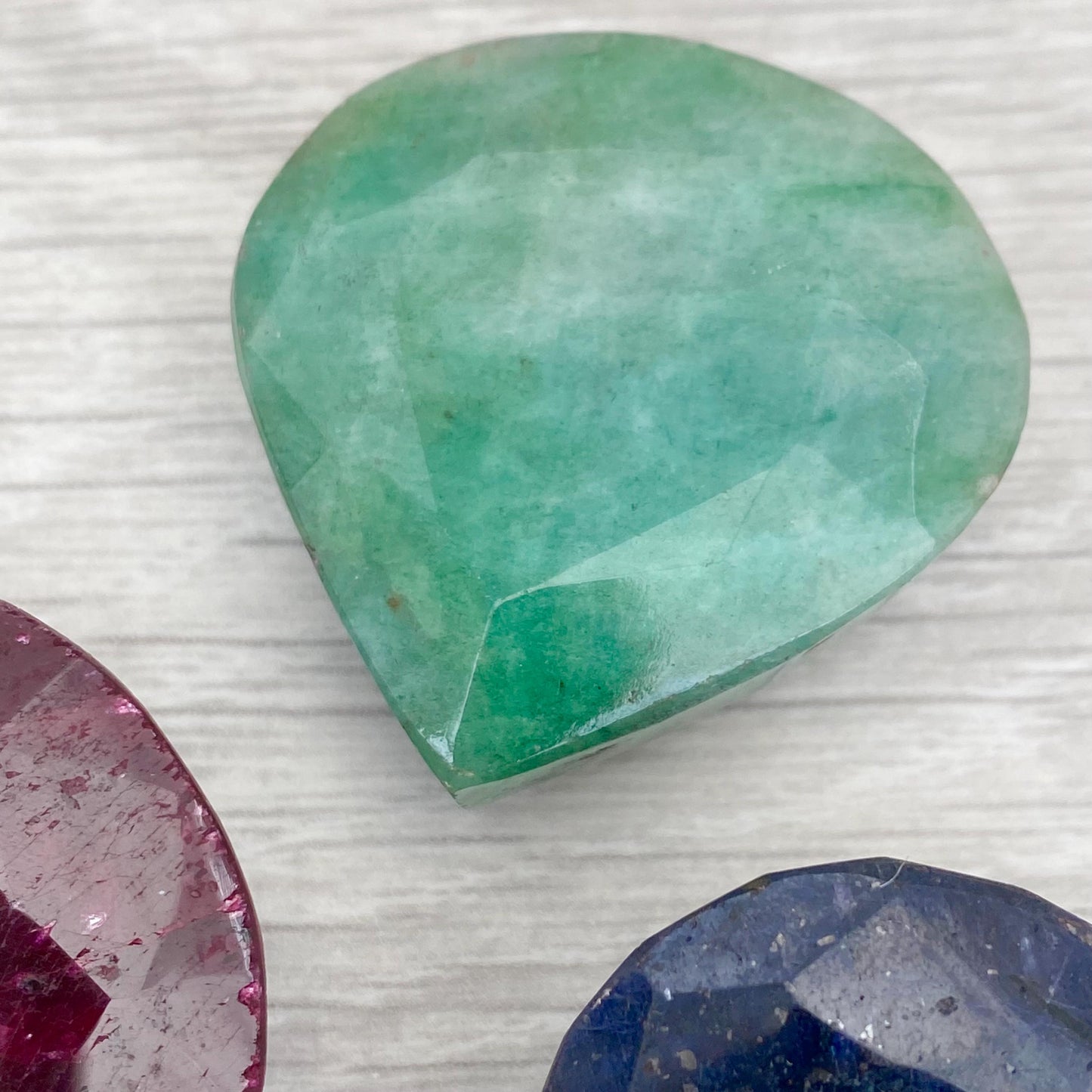 Vintage large Emerald Ruby and Sapphire gemstones
