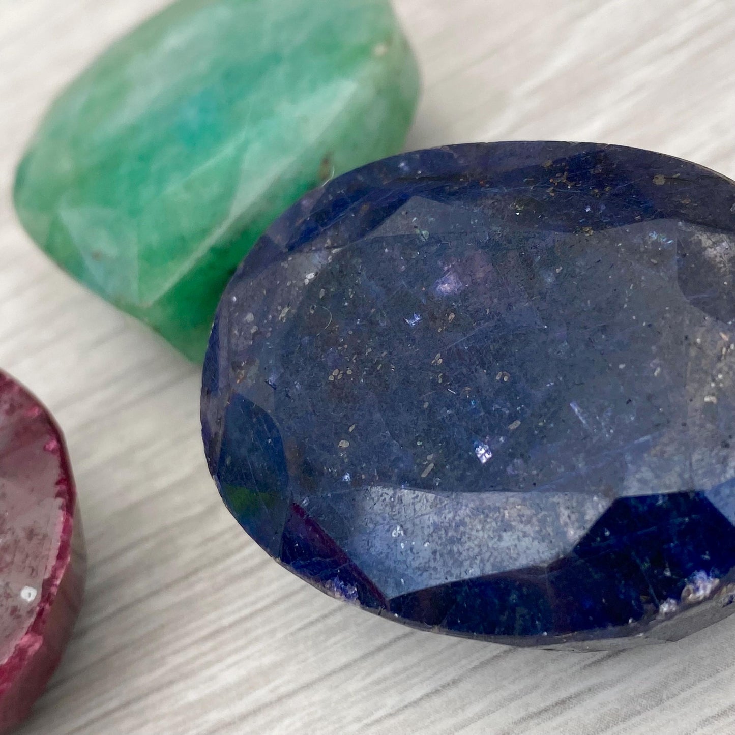 Vintage large Emerald Ruby and Sapphire gemstones