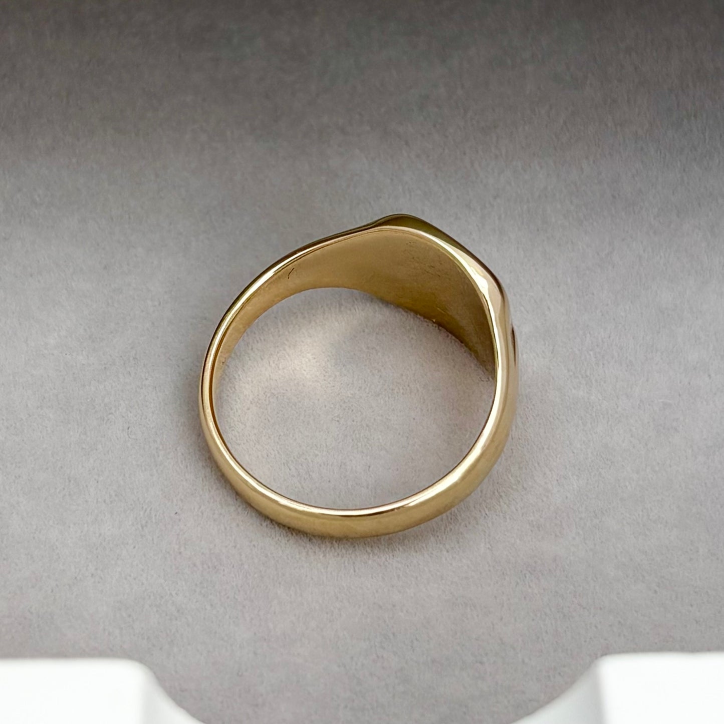 Just in! Vintage 1950s 9ct yellow gold Large Cushion signet ring