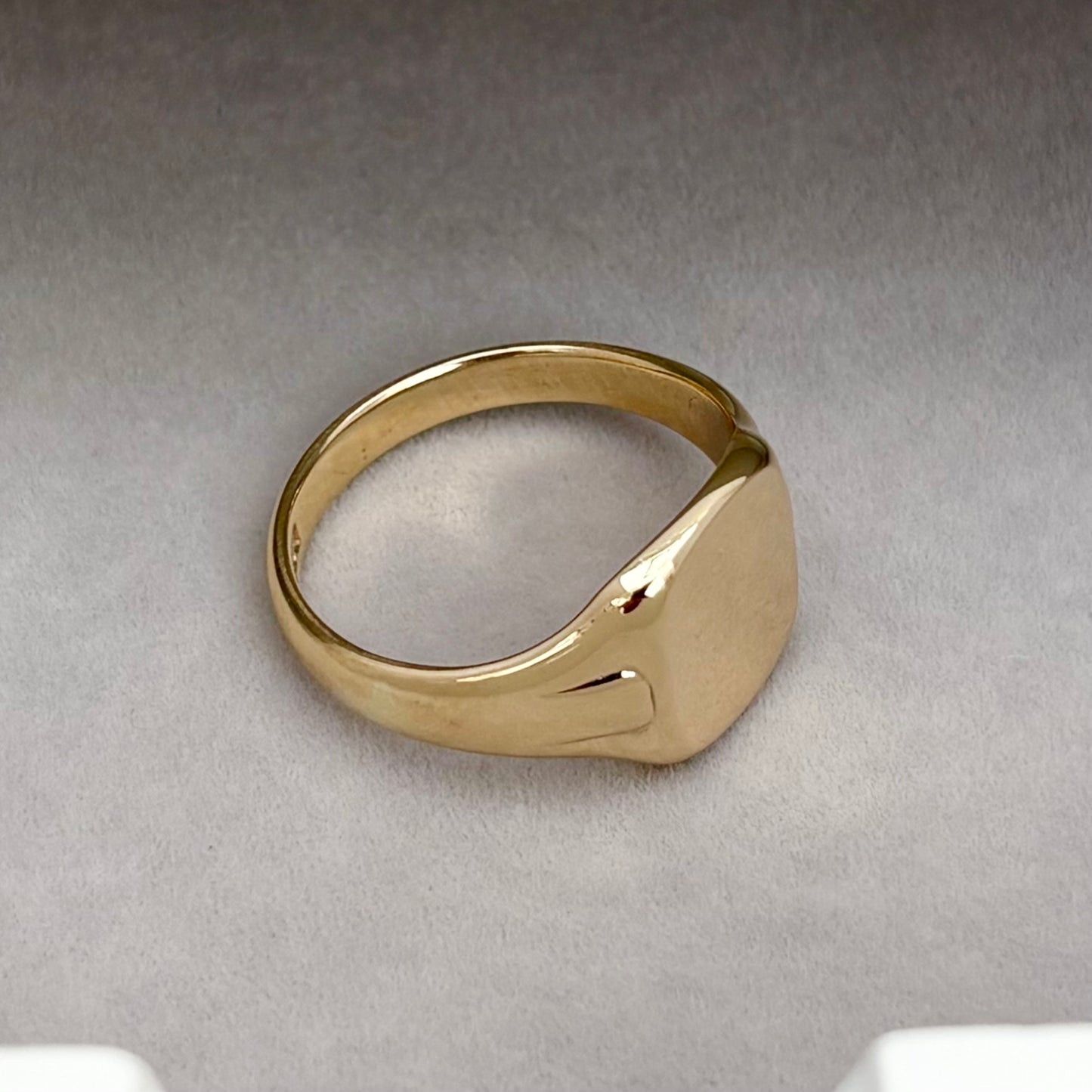 Just in! Vintage 1950s 9ct yellow gold Large Cushion signet ring