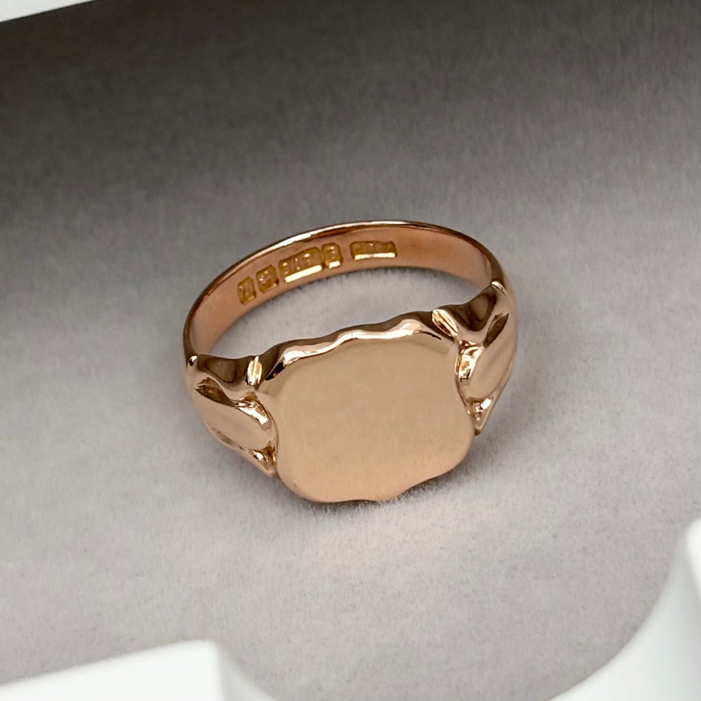 Special order - Vintage 1920s 9ct rose gold shield signet ring