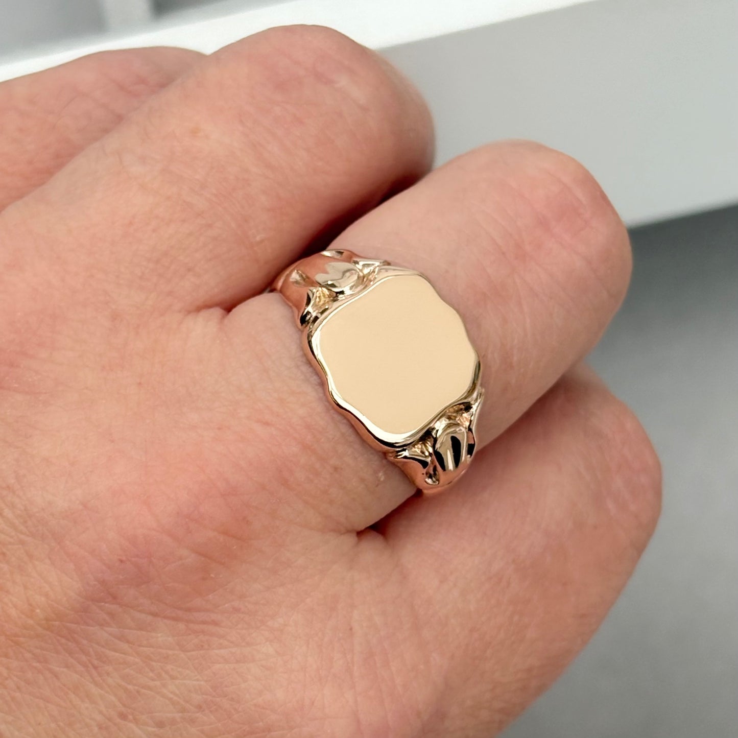 Special order - Vintage 1920s 9ct rose gold shield signet ring