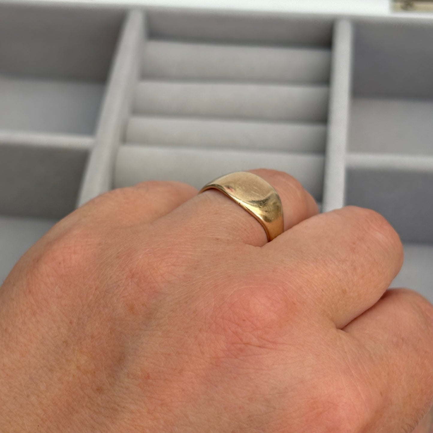 Special order - Vintage 1956 9ct Yellow Gold Oval Cushion Signet Ring