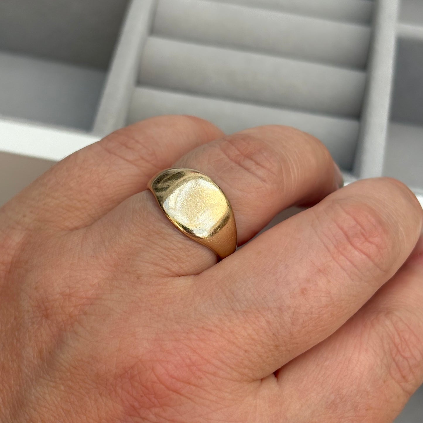 Special order - Vintage 1956 9ct Yellow Gold Oval Cushion Signet Ring