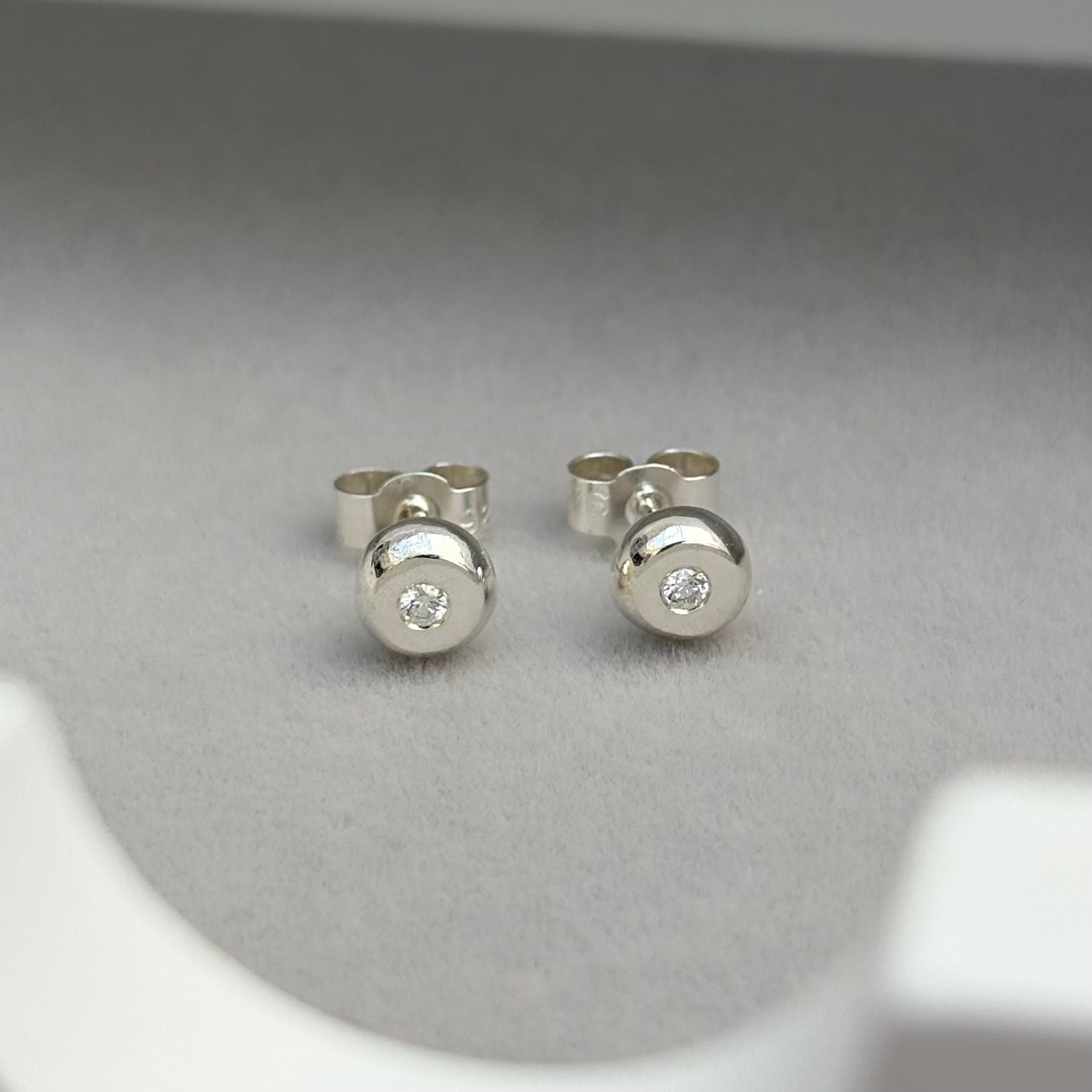 New arrival! Handmade sterling silver 1.8mm natural diamond nugget stud earrings