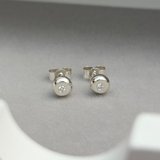 New arrival! Handmade sterling silver 1.8mm natural diamond nugget stud earrings