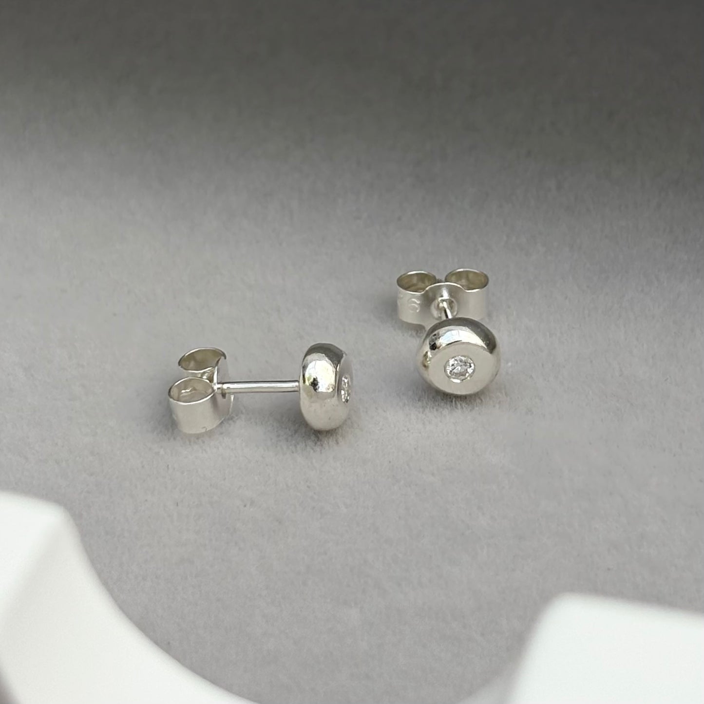 New arrival! Handmade sterling silver 1.8mm natural diamond nugget stud earrings