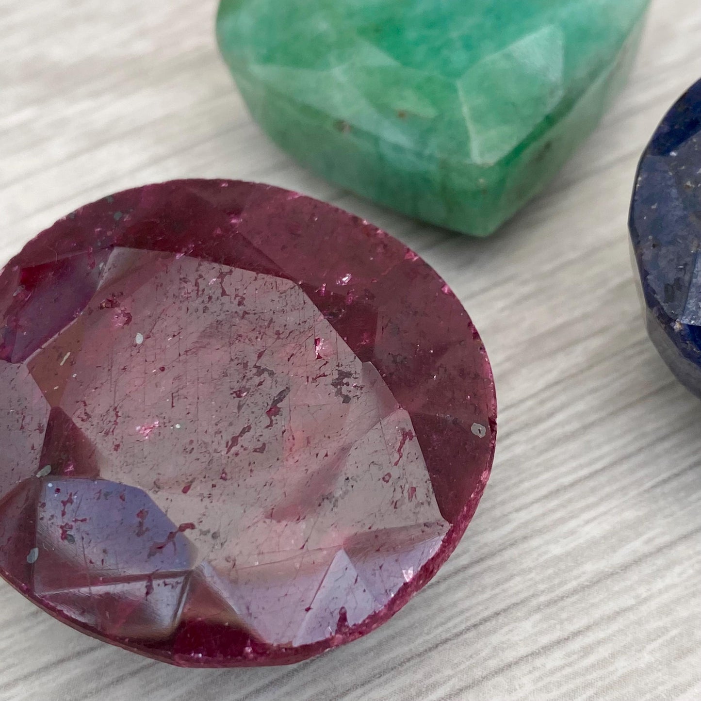 Vintage large Emerald Ruby and Sapphire gemstones