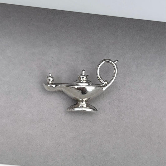 Vintage Silver Genie Lamp Charm Pendant