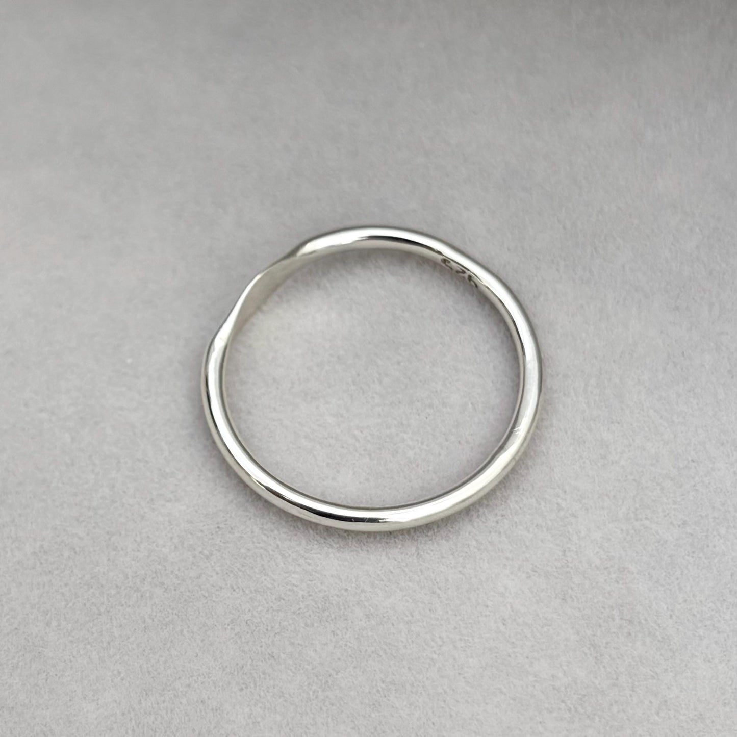 Handmade solid sterling silver tiny letter signet ring
