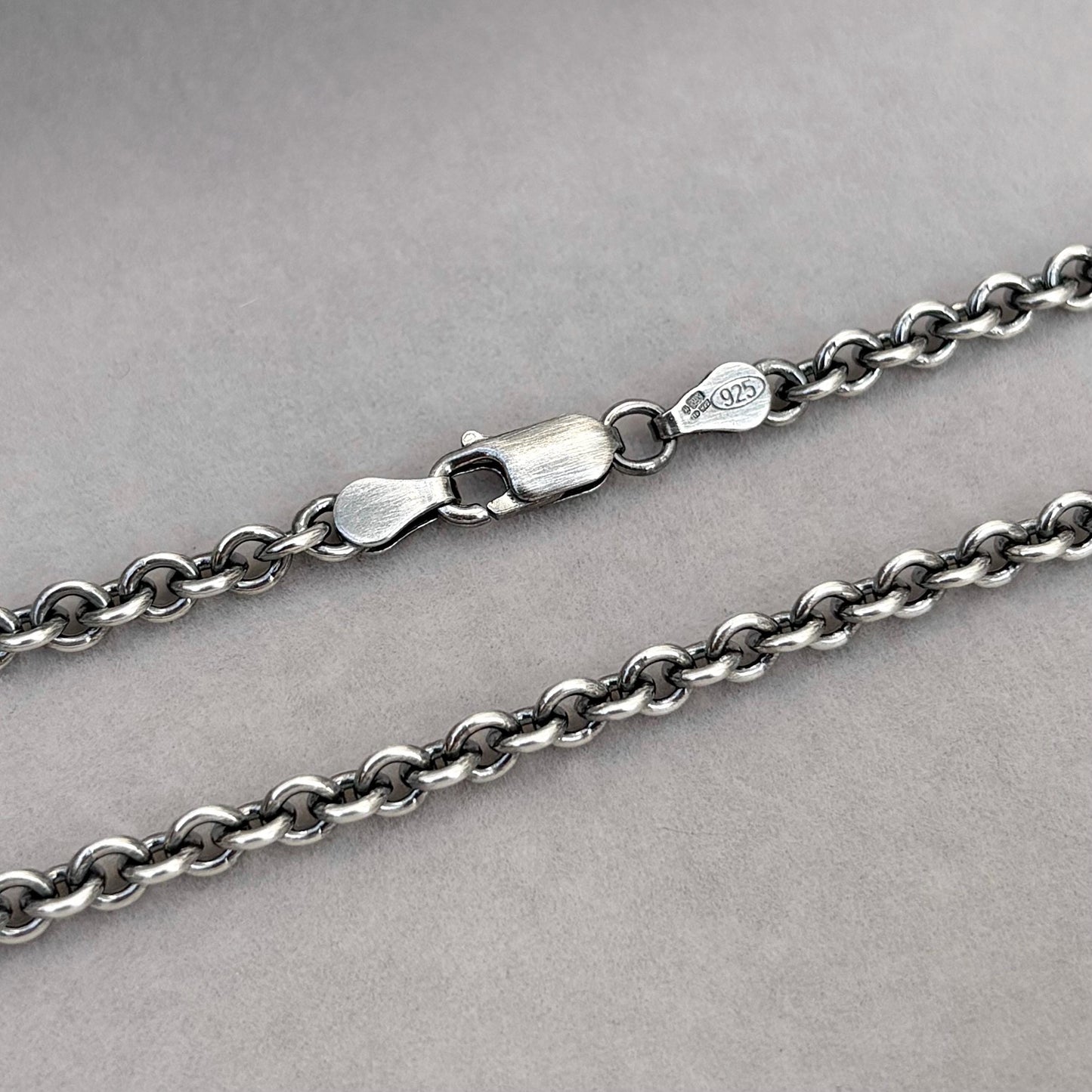 New listing - Antiqued, oxidised or polished solid sterling silver 4mm wide cable chain