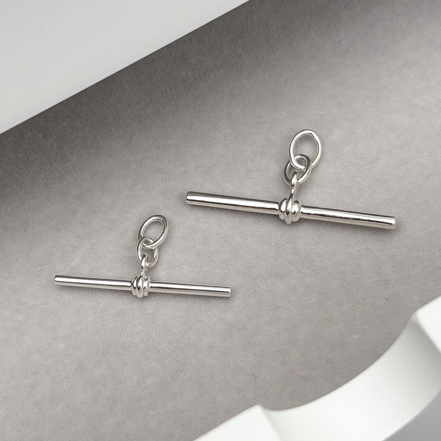 New listing - Oxidised or polished solid sterling silver T - Bar pendant, attachment. Small and medium