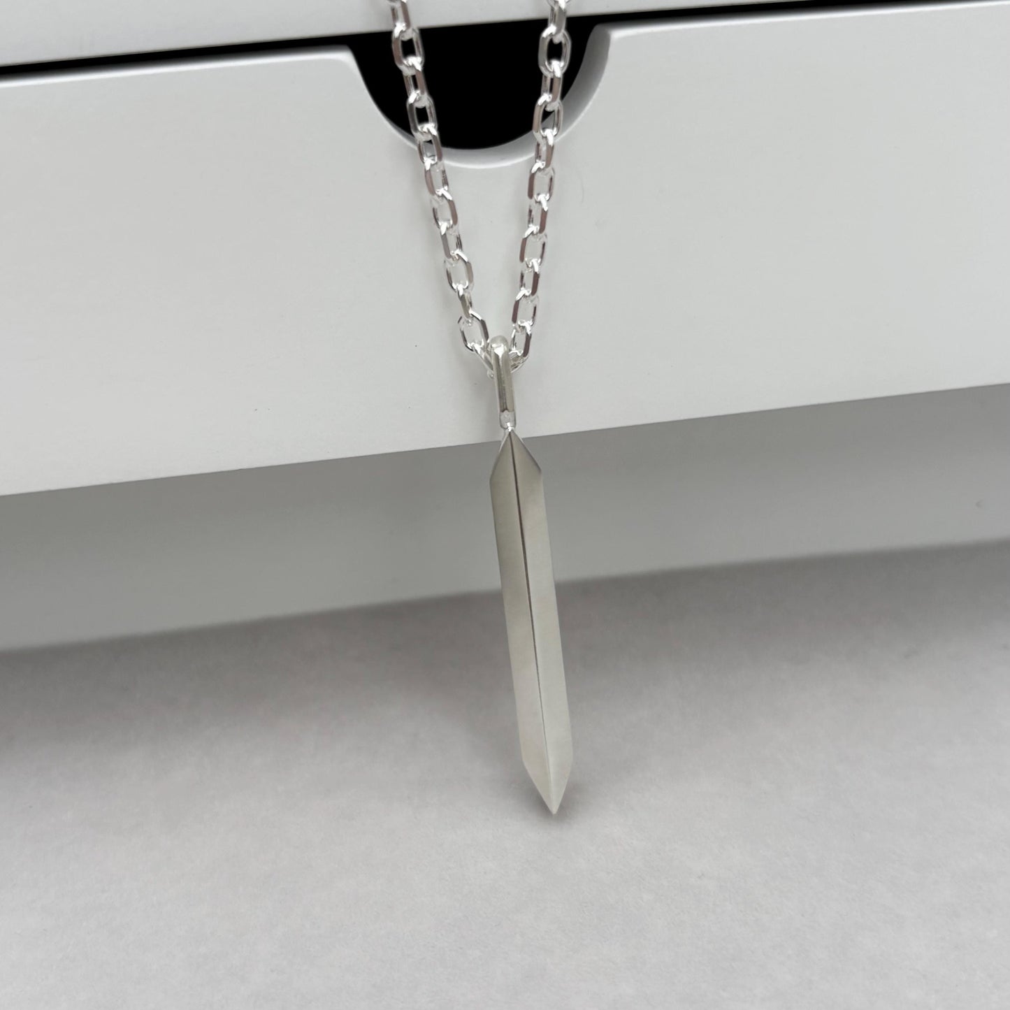 New listing - Oxidised or polished solid sterling silver large amulet pendant on a diamond cut trace chain