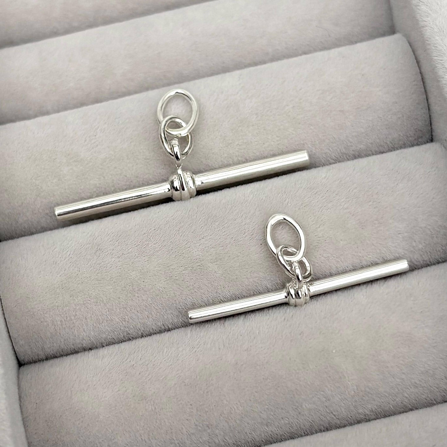 New listing - Oxidised or polished solid sterling silver T - Bar pendant, attachment. Small and medium